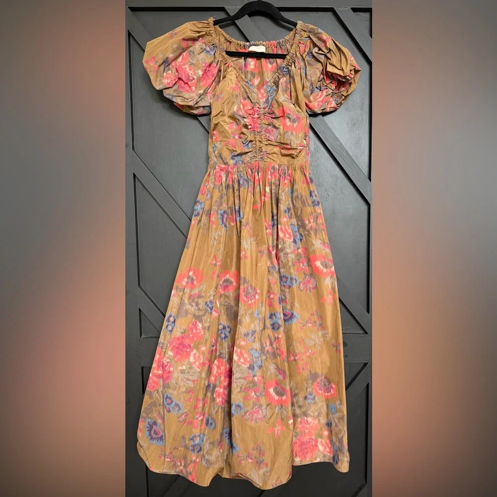 Ulla Johnson Cecile Floral Fit & Flare Midi-Dress, Size 2 - Picture 6 of 13